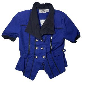 Vintage Morgan Square Women’s Blazer Size 7 Royal Blue Padded Shoulder Elegant